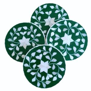 Posavasos Artesanal Ecológico Ligero de Madera con Incrustaciones de Hueso, Diámetro Personalizable, Logotipo Personalizado, Clásico y Elegante - Product Image 4