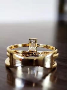 1.5 Carat Emerald Cut VS1 Lab Grown Diamond Engagement <b>Ring</b> 14K Yellow Gold for Weddings Anniversaries Parties Jewelry Gift - Product Image 2