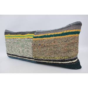 Almohada de lana con estampado floral y vintage bohemio de lujo 16x36 pulgadas Patchwork acento para decoración para sala de estar - Product Image 4