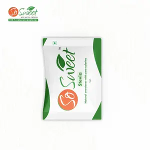 인도 공급 업체 OEM 개인 라벨 Stevia Sachets 설탕 대체 스테비아 감미료 1g 팩 인도 수출업자가 판매