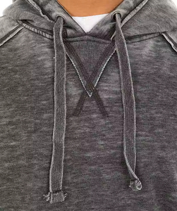 Pull à manches raglan de luxe, poids lourd, haute qualité, délavé à l'acide, sweat à capuche personnalisé pour hommes - Product Image 3