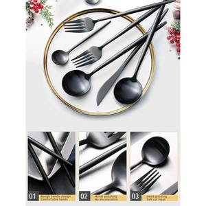 Elegante Juego de Cubiertos de Metal para Comedor, Acero Inoxidable Pulido, Tenedor, Cuchara, Cuchillo, Apto para Lavavajillas, Ecológico, para Uso en Cocina y Hogar - Product Image 4