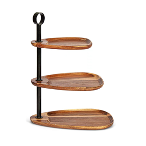 Présentoir de buffet en bois de haute qualité pour la fête Hôtel Restaurant Plateau en bois décoratif à 3 niveaux Buffet Présentoir de nourriture du Vietnam - Product Image 2