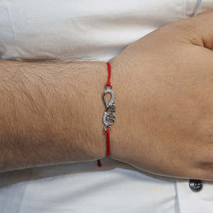 NOVAMART Fine Zarkan <b>Infinity</b> BRO Precious Silver Rakhi Set with Fashion Charm <b>Bracelets</b>-Roli Chawal Wholesale Export - Product Image 2