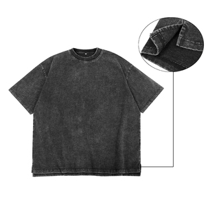 Men's Clothes Oversized <b>T</b>-<b>Shirt</b> 100% Cotton Street Wear Hip Hop <b>Black</b> Acid Wash Custom Logo Vintage Men's <b>T</b>-<b>shirts</b> - Product Image 2