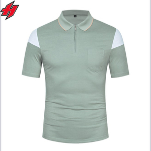 Logotipo personalizado Impresión digital Golf de los hombres para Polo Nuevo diseño de manga corta a rayas Casual Poliéster Spandex Patrón sólido - Product Image 1