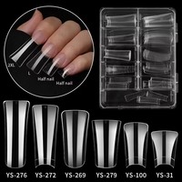 Aillsa 500 pièces/boîte – Faux ongles en forme de pattes de canard, design français, pour vente en gros sous marque privée – Capsules d'ongles en gel acrylique pour doigts