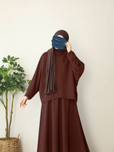 Moslim 2 Delige Set Dames Capuchon Rok Pak Hoodie Ramadan Marokko Dubai Islam Casual Ensemble Arabische Lange Rokken Outfits - Product Image 2