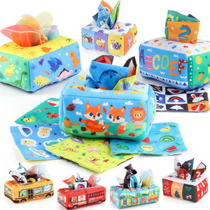 37 Estilos, Directo de Fábrica, Caja de Toallitas de Papel para Bebés, Rompecabezas para Bebés, Educación Temprana Montessori, Juguetes de Tela para Niños - Product Image 3