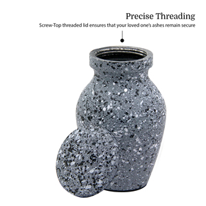 Modern Design Set of 4pcs Gray <b>Marble</b> Look 50ml Metal Keepsake Urns Unique New Design with Gray <b>Marble</b> Look - Product Image 4