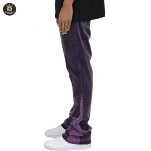 Vintage Streetwear Raw Hem Cut y Coser Pantalones de chándal de peso pesado French Terry Acid Wash Flare Pantalones de chándal - Product Image 3