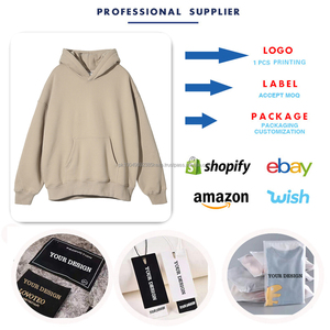 Sweats à capuche en molleton de coton lourd de 400 grammes, logo personnalisé, streetwear, épaules tombantes, sans cordons, sweats à capuche surdimensionnés pour hommes - Product Image 4