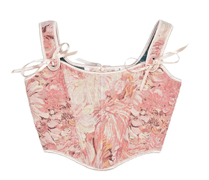 Corsé Retro Vintage para mujer, corsé Sexy con ribete de encaje, moldeador de cuerpo con cinta, Tops recortados, camisola para ropa superior de verano - Product Image 5