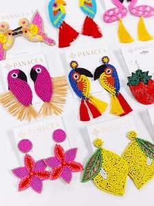 ต่างหูลูกปัดปักทำมือสวมใส่ในงานเทศกาล - Product Image 3