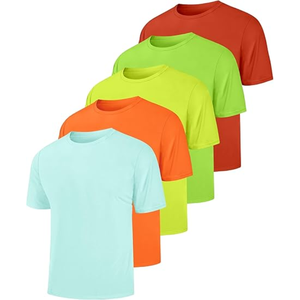 Ensemble de t-shirts à manches courtes de haute qualité fabriqué au Bangladesh, confortable, solide et multicolore, logo imprimé personnalisé directement de l'usine - Product Image 1