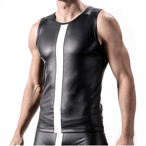 New Designer Stylish Zipper Singlet <b>Tank</b> <b>Top</b> <b>Men</b> <b>Top</b> Selling Custom Breathable Fitness Clothing Sports Gym Polyester Plain Black - Product Image 3