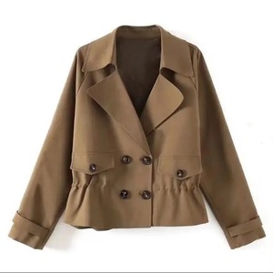 Manteaux de printemps et d'automne pour femmes polyvalent printemps et automne Style vêtements de travail amples décontracté haut de gamme femmes coupe-vent courts - Product Image 4