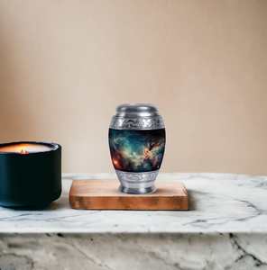 Urne de champ étoile rougeoyante pour les cendres humaines Urnes décoratives modernes en métal pour les cendres pour adultes Urnes funéraires personnalisées pour maman - Product Image 2