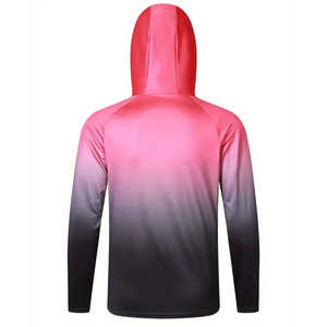 Sudadera con capucha de pesca para deportes al aire libre con polaina de cuello integrada camisa de protección solar UV de manga larga impermeable de secado rápido 100% poliéster - Product Image 2