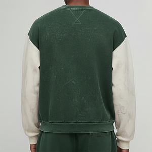 Custom Crewneck Acid Wash <b>Applique</b> Winter Men's Hoodies 100% Cotton Heavyweight 350gsm Oversized Embroidered Logo Plain Dyed - Product Image 6