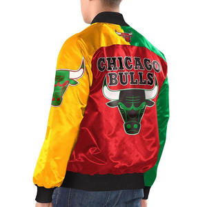 เสื้อแจ็กเก็ตผ้าซาตินระดับพรีเมี่ยมเสื้อแจ็คเก็ตกีฬาปักเสื้อแจ็กเก็ตมีหลายสีสำหรับผู้ชายพร้อมโลโก้ปักเสื้อแจ็คเก็ตสไตล์ทีม - Product Image 6