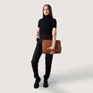 Sacoche et sac à main de protection pour ordinateur portable Baxter Brown en cuir véritable de 17 pouces pour le travail - Product Image 2