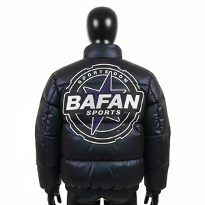 Veste matelassée pour homme de qualité supérieure, tissu en polyester haute densité GSM, noir gris, panneaux matelassés, logo personnalisé, veste matelassée pour homme - Product Image 2