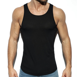 Camiseta sin mangas de gimnasio de secado rápido para hombres para entrenamientos de verano Tejido deportivo de punto Servicios OEM incluidos - Product Image 4