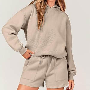 Nouveau design de streetwear personnalisé ensemble surdimensionné de sweats à capuche pour femmes ensemble de sweats à capuche respirants de couleur unie pour femmes - Product Image 6