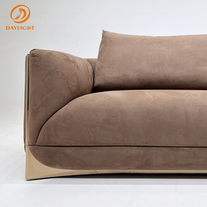 Set di <span class=keywords><strong>Divani</strong></span> di Alta Qualità Molto Confortevoli, Arredamento di Lusso Moderno in Tessuto Vellutato Blu Scuro - Product Image 5