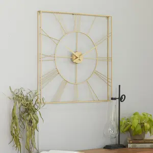 Decorative Modern Clock Extra Large Silent Metal Wall Clock with Metallic Power Coated for Living Room & Kitchen Decor