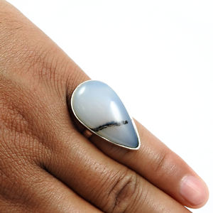 High Quality Wholesale Price 925 Sterling Silver Natural Montana Gemstone Pear Shape Ring <b>Handmade</b> <b>Jewelry</b> Wholesale Suppliers - Product Image 2