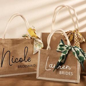 Bolsas de yute de buena calidad al por mayor bolsas de regalo de pintura reutilizables ecológicas - Product Image 3