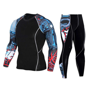 Polyester Spandex Sublimated Printed Compression <b>set</b> Wholesale <b>Men</b> Sportswear Quick Dry Compression <b>set</b> - Product Image 1