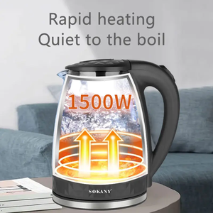 Hervidor Eléctrico Doble de Vidrio Borosilicato Moderno de 2 Litros, Portátil, con Apagado Automático y Protección Contra Ebullición en Seco, 220v, 1500W - Product Image 4