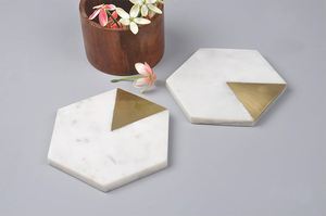 Juego de Posavasos de Mármol Natural Hechos a Mano, Posavasos Decorativos para Bebidas para el Hogar, Hotel, Restaurante, Pedido al por Mayor - Product Image 6