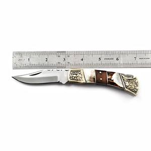 Navaja Plegable de Acero Inoxidable Nordic Forge, Mango de Asta de Ciervo, Funda de Cuero Personalizada, EDC de Bolsillo, para Caza, Camping, Grado Industrial 7 - Product Image 2