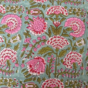 <b>Cushion</b> <b>Covers</b>, <b>Sage</b> green and Pink Indian Hand Block Printed <b>Cushion</b> <b>cover</b> Custom Size Christmas gift Pillowcases wedding party - Product Image 3