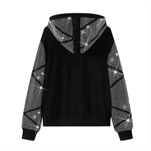 Ensemble sweat-shirt et pantalon de survêtement unisexe pour homme et femme, 100% coton, coupe évasée, pour impression puff, strass, survêtement pour l'hiver - Product Image 3