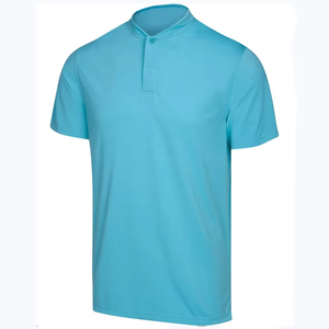 Haute qualité coton hommes Polo à manches courtes couleur unie lame col hommes uniforme chemise décontracté respirant mâle Golf Polo chemise - Product Image 3