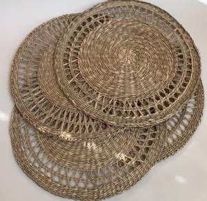 Manteles individuales de estilo bohemio hechos a mano con fibras naturales ecológicas, decoración para comedor, manteles y almohadillas de ratán. - Product Image 4