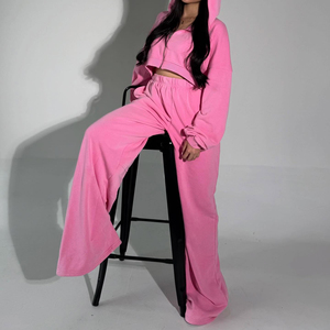 Chándal de entrenamiento con cremallera corta cómodo de alta calidad para mujer, ropa de último diseño demandada, chándales de lavado ácido - Product Image 1