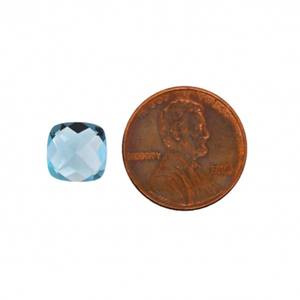 Top Grade 100% Natural <b>Bright</b> Blue Swiss Blue Topaz Loose Gemstone <b>Cushion</b> Shape Pendent Size Jewelry Making Gemstone Bulk Sale - Product Image 4