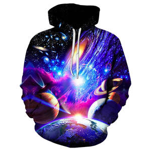 Sudaderas con capucha con estampado digital de galaxia 3D para hombre, suéter de manga larga con cordón, sudadera con bolsillo - Product Image 1