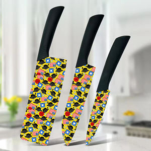 Juego de Cuchillos de Cocina Premium en Oferta, 4 Juegos de Cuchillas de Cerámica, Diseño Ambidiestro de Plástico, Cuchillo de Chef de Alta Calidad para Barbacoa y Exteriores - Product Image 1