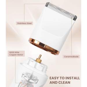 Rasoir électrique rechargeable par USB pour femmes, utilisation humide et sèche, tondeuse épilatoire pour le corps, le nez et la zone pubienne, avec design étanche - Product Image 5