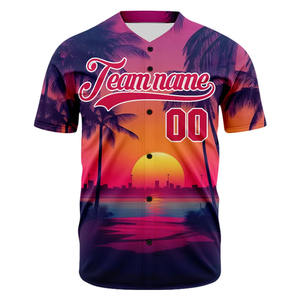 Plus Size Baseball Jersey With Heat Sublimation <b>Printed</b> <b>Mesh</b> Breathable Men's Embroidery Custom Baseball Jersey - Product Image 1