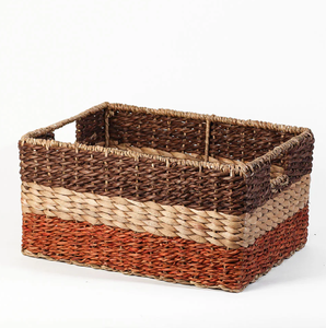 Elegantes cestas redondas de almacenamiento de jacinto de agua con asas resistentes, Perfectas para organizar cualquier espacio doméstico disponible al por mayor - Product Image 3