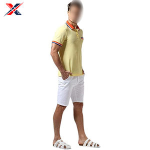 เสื้อเชิ้ตผู้ชายผ้าถักพิมพ์ลาย ระบายอากาศได้ดี ไม่เป็นขุย ผลิตจากโพลีเอสเตอร์/คอตตอน ไซส์ใหญ่ สไตล์วินเทจ แขนสั้น สีพื้น - Product Image 5