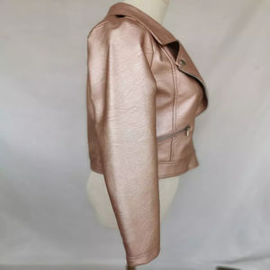 Veste en cuir d'agneau unisexe pour enfants, luxe, hiver 2026, col montant, haute qualité, noir, manches longues - Product Image 4